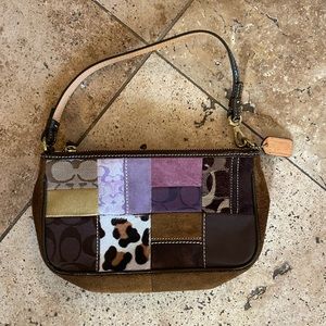 Coach 7071 Suede Canvas Mini Bag - Animal Print with Dust Cover